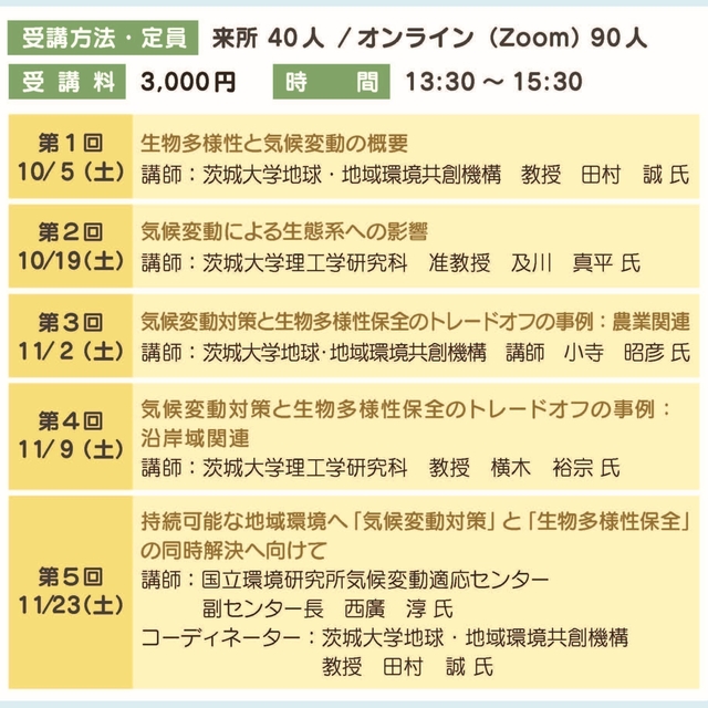 気候変動対策と生物多様性の保全 ～持続可能な地球環境のために～