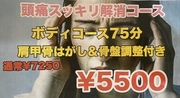 頭痛スッキリ解消コース 通常7250円→5500円!!